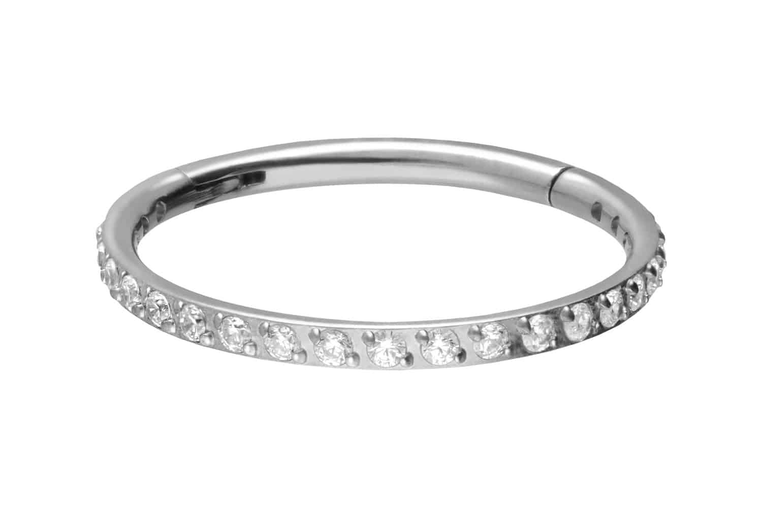 Titan Segmentring Clicker Piercing EINGEFASSTE KRISTALLE